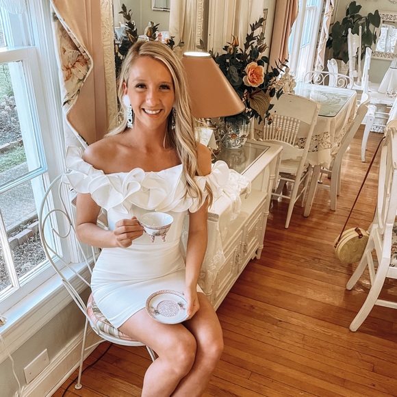 White Fitted Dress - Picture 3 of 7